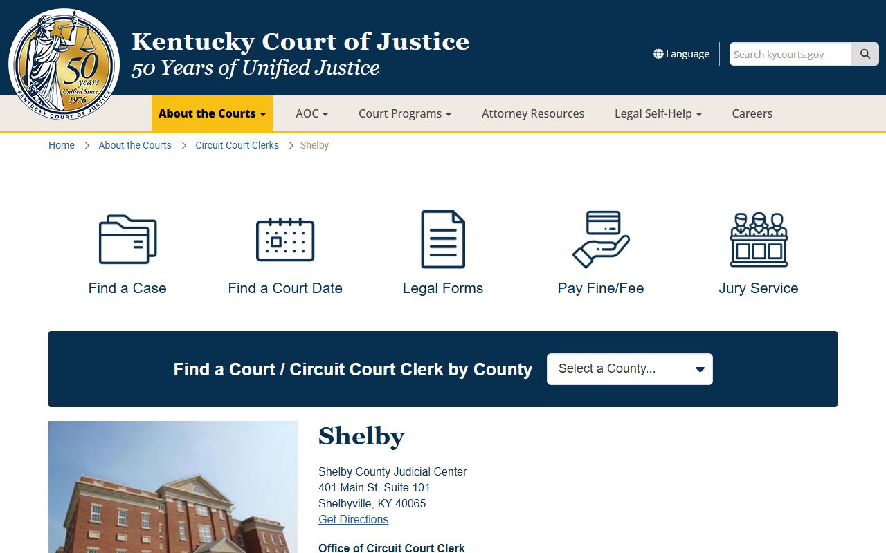 Shelbyville Kentucky courthouse for divorce records